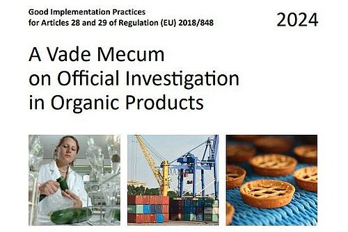 Bild der Titelseite des Vademekums mit der Überschift "A Vade Mecum on Official Investigation in Organic Products".